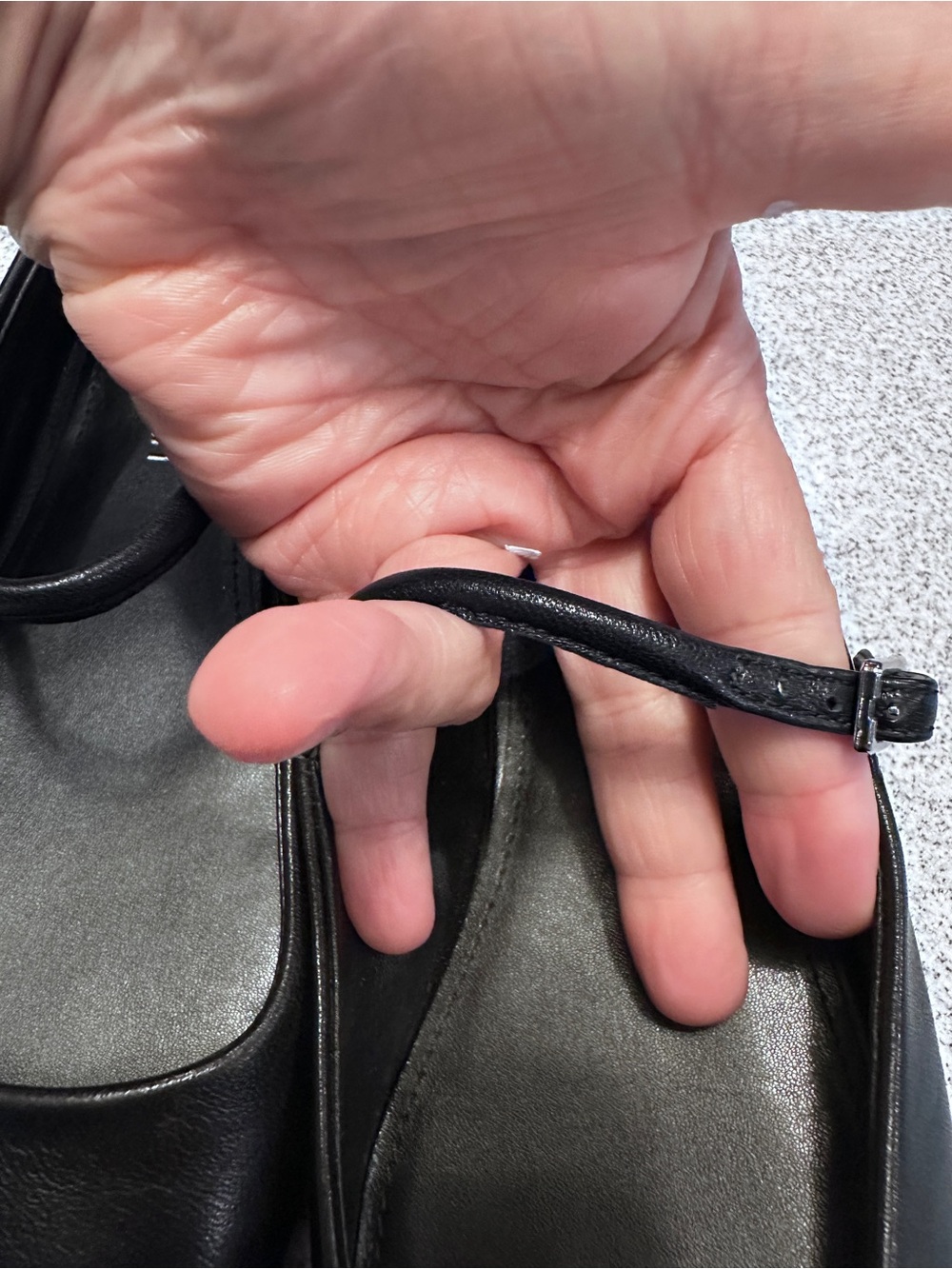 Calvin Klein 6.5M Black Leather Mary Jane Flats with Strap - great condition! - Picture 12 of 12
